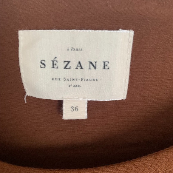 Sezane Ida Short Sleeve Button Up Blouse Coffee (Sold) - Picture 5 of 7